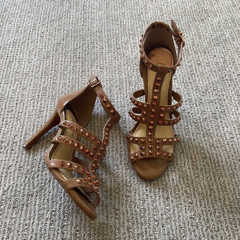 Tan / nude studded heels (so comfortable!)